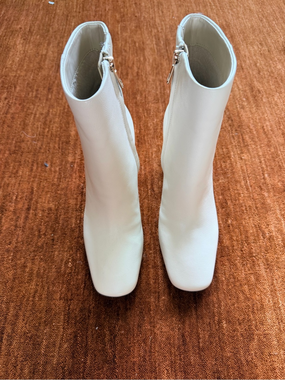 Sam Edelman Women's Cream Ankle Boots with Side Zip